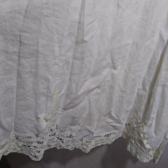 Liz Claiborne White Linen Midi Eyelet Trim Sleeveless Beachy Wedding Dress Sz 16 - Picture 4 of 10